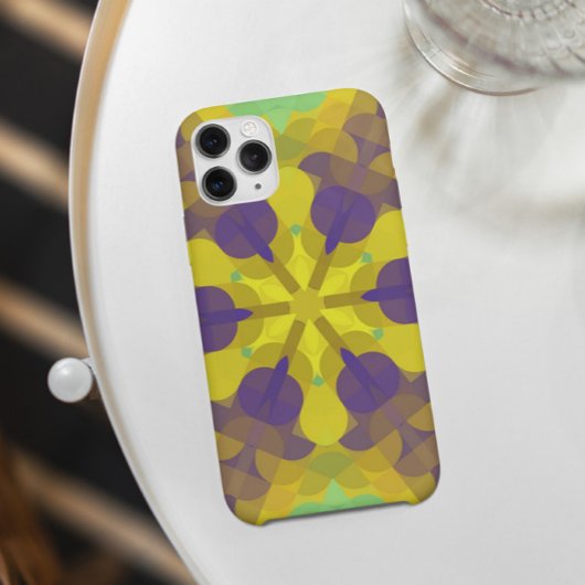 Retro Mandala Flower Yellow Paars and Green Case-Mate iPhone Case
