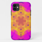 Retro Mandala Flower Yellow Pink en Blue Case-Mate iPhone Case (Achterkant)