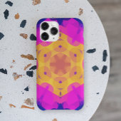 Retro Mandala Flower Yellow Pink en Blue Case-Mate iPhone Case