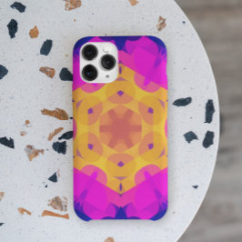 Retro Mandala Flower Yellow Pink en Blue Case-Mate iPhone Case