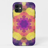 Retro Mandala Flower Yellow Pink en Paars Case-Mate iPhone Case (Achterkant)