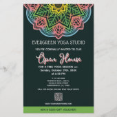 Retro Mandala Flower Yoga Studio Open Huis Flyer (Voorkant)
