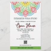 Retro Mandala Flower Yoga Studio Open Huis Flyer (Voorkant)