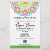 Retro Mandala Flower Yoga Studio Open Huis Flyer (Achterkant)