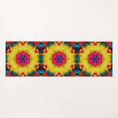 Retro Mandala Geel Blauw en roze Yogamat (Voorkant (horizontaal))