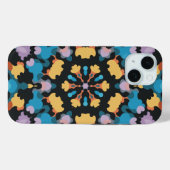Retro Mandala Geel Blauw en Sinaasappel Case-Mate iPhone Case (Achterkant (horizontaal))