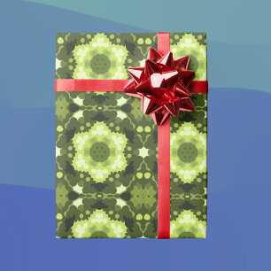 Retro Mandala Green Cadeaupapier