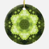Retro Mandala Green Keramisch Ornament (Achterkant)
