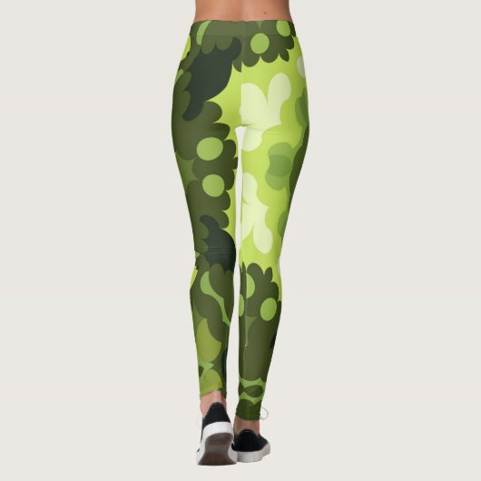 Retro Mandala Green Leggings (Achterkant)