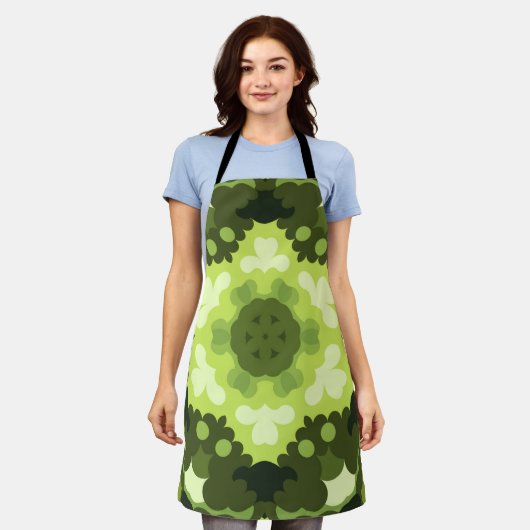 Retro Mandala Green Schort (Gedragen)