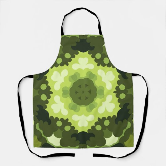 Retro Mandala Green Schort (Voorkant)