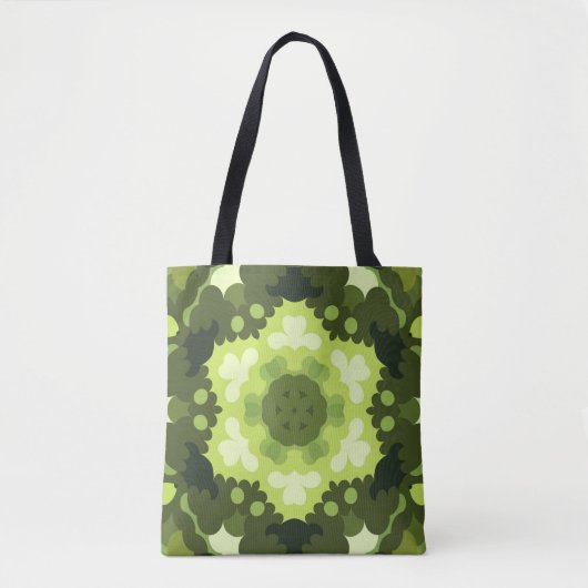 Retro Mandala Green Tote Bag (Voorkant)