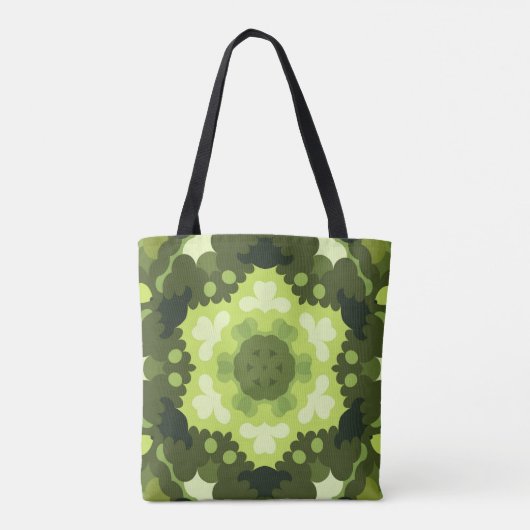 Retro Mandala Green Tote Bag (Achterkant)
