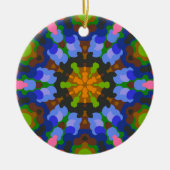 Retro Mandala Groen Blauw en Roze Keramisch Ornament (Voorkant)
