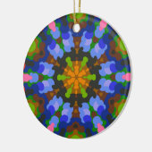 Retro Mandala Groen Blauw en Roze Keramisch Ornament (Links)