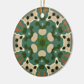 Retro Mandala Groen Bruin en Sinaasappel Keramisch Ornament (Links)