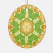 Retro Mandala Groen en Sinaasappel Keramisch Ornament (Links)