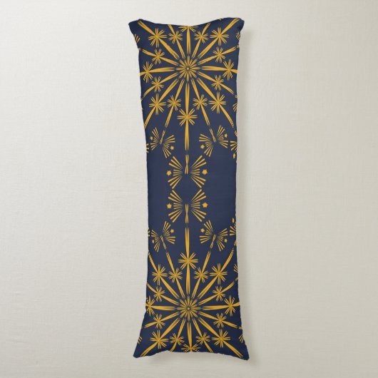 Retro Mandala Midnight Body Pillow Lichaamskussen (Voorkant Verticaal)