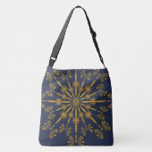 Retro Mandala Midnight Crossbody Bag (2 Sizes) Crossbody Tas (Achterkant)