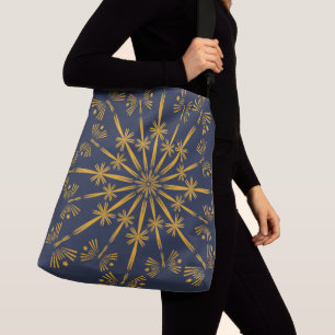 Retro Mandala Midnight Crossbody Bag (2 Sizes) Crossbody Tas