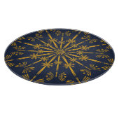Retro Mandala Midnight Glass Cutting Board Snijplank (Hoek)