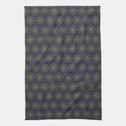 Retro Mandala Midnight Kitchen Towel Theedoek (Verticaal)
