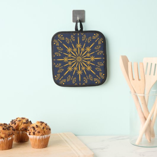 Retro Mandala Midnight Pot Holder Pannenlap (Insitu(Ophanging))