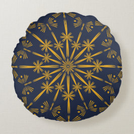 Retro Mandala Midnight Round Pillow Rond Kussen