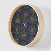 Retro Mandala Midnight Wood Framed Clock (Hoek)