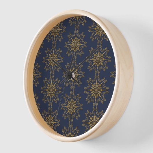 Retro Mandala Midnight Wood Framed Clock (Hoek)