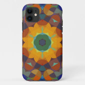 Retro Mandala Oranje blauw en groen Case-Mate iPhone Case (Achterkant)