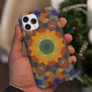 Retro Mandala Oranje blauw en groen Case-Mate iPhone Case