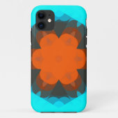Retro Mandala Oranje en blauw Case-Mate iPhone Case (Achterkant)