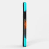 Retro Mandala Oranje en blauw Case-Mate iPhone Case (Achterkant/rechts)