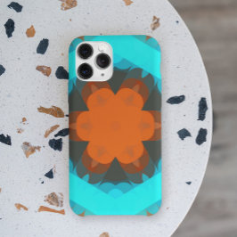 Retro Mandala Oranje en blauw Case-Mate iPhone Case