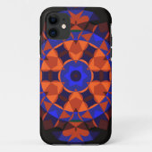 Retro Mandala Oranje en blauw Case-Mate iPhone Case (Achterkant)