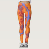 Retro Mandala Oranje en blauw Leggings (Voorkant)