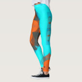 Retro Mandala Oranje en blauw Leggings (Links)