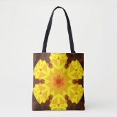 Retro Mandala Oranje en geel Tote Bag (Voorkant)