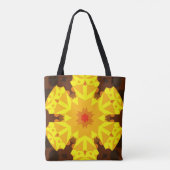 Retro Mandala Oranje en geel Tote Bag (Achterkant)