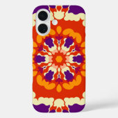 Retro Mandala Paarse rood en Sinaasappel Case-Mate iPhone Case (Achterkant)