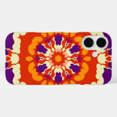 Retro Mandala Paarse rood en Sinaasappel Case-Mate iPhone Case (Achterkant (horizontaal))