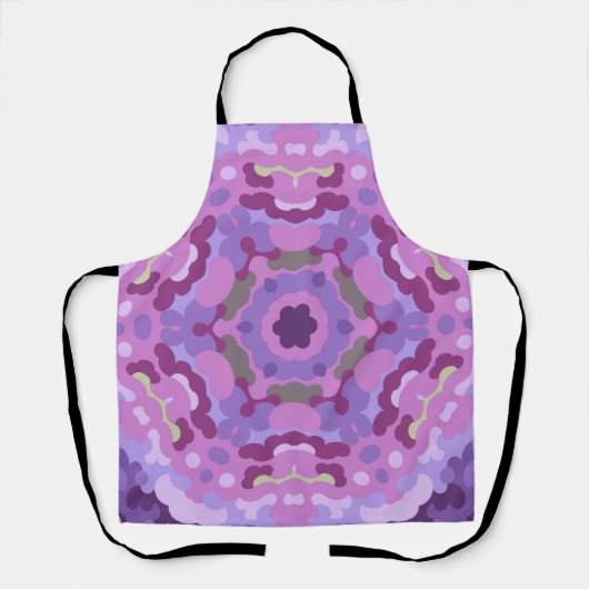 Retro Mandala Paarse roze en blauw Schort (Voorkant)