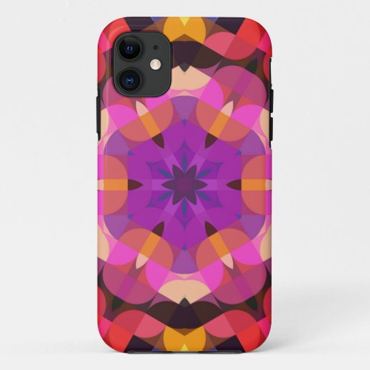 Retro Mandala Paarse roze en geel Case-Mate iPhone Case (Achterkant)