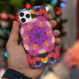 Retro Mandala Paarse roze en geel Case-Mate iPhone Case