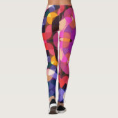 Retro Mandala Paarse roze en geel Leggings (Achterkant)