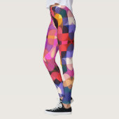 Retro Mandala Paarse roze en geel Leggings (Links)