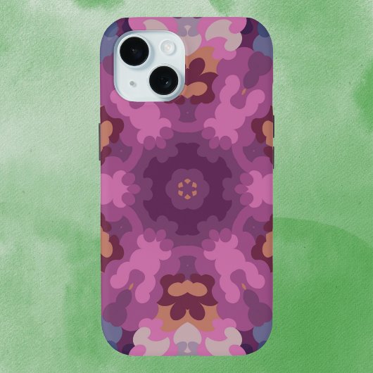 Retro Mandala Paarse Roze en Sinaasappel Case-Mate iPhone Case