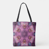 Retro Mandala Paarse Roze en Sinaasappel Tote Bag (Achterkant)
