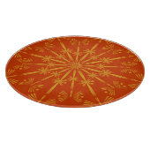 Retro Mandala Papaya Glass Cutting Board Snijplank (Hoek)